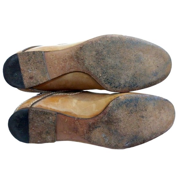 Chloe Womens Beige Tan Knee High Leather Boots Mid Calf EU 37 Slip-On Flat Heel - Picture 10 of 12